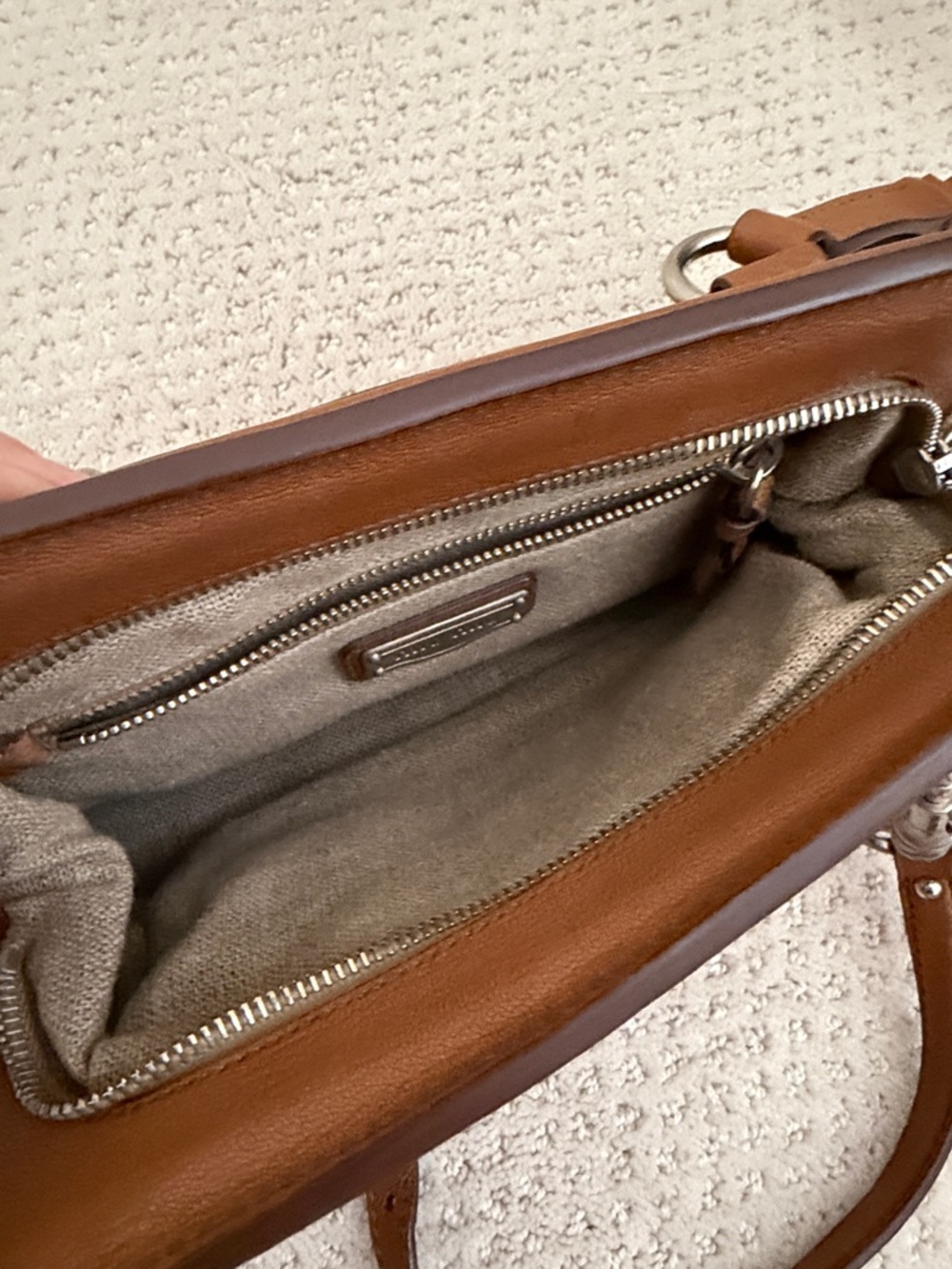 Miu Miu Beige Crochet Frame-Top Clutch with Brown Leather Trim - Picture 2 of 5